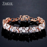 CZ Women Bracelet Leaf Engagement Wedding FSBP2104