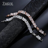 CZ Women Bracelet Leaf Engagement Wedding FSBP2104