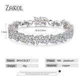 CZ Women Bracelet Leaf Engagement Wedding FSBP2104