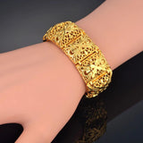Vintage Flower Chunky Bracelet 22mm Chain Link Women's Jewelry