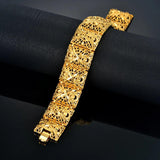 Vintage Flower Chunky Bracelet 22mm Chain Link Women's Jewelry
