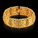 Vintage Flower Chunky Bracelet 22mm Chain Link Women's Jewelry