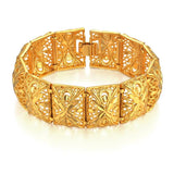 Vintage Flower Chunky Bracelet 22mm Chain Link Women's Jewelry