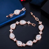 CWWZircons Rose Tennis Bracelet for Women Party Wedding Jewelry