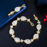 CWWZircons Rose Tennis Bracelet for Women Party Wedding Jewelry