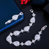CWWZircons Rose Tennis Bracelet for Women Party Wedding Jewelry
