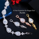 CWWZircons Rose Tennis Bracelet for Women Party Wedding Jewelry