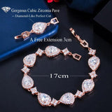 CWWZircons Rose Tennis Bracelet for Women Party Wedding Jewelry