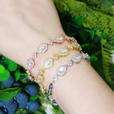 CWWZircons Rose Tennis Bracelet for Women Party Wedding Jewelry