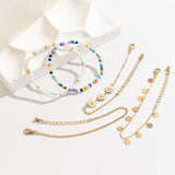 Korea Daisy Flower Beads Bracelet Set Bohemian Charm Stretch Jewelry Gift