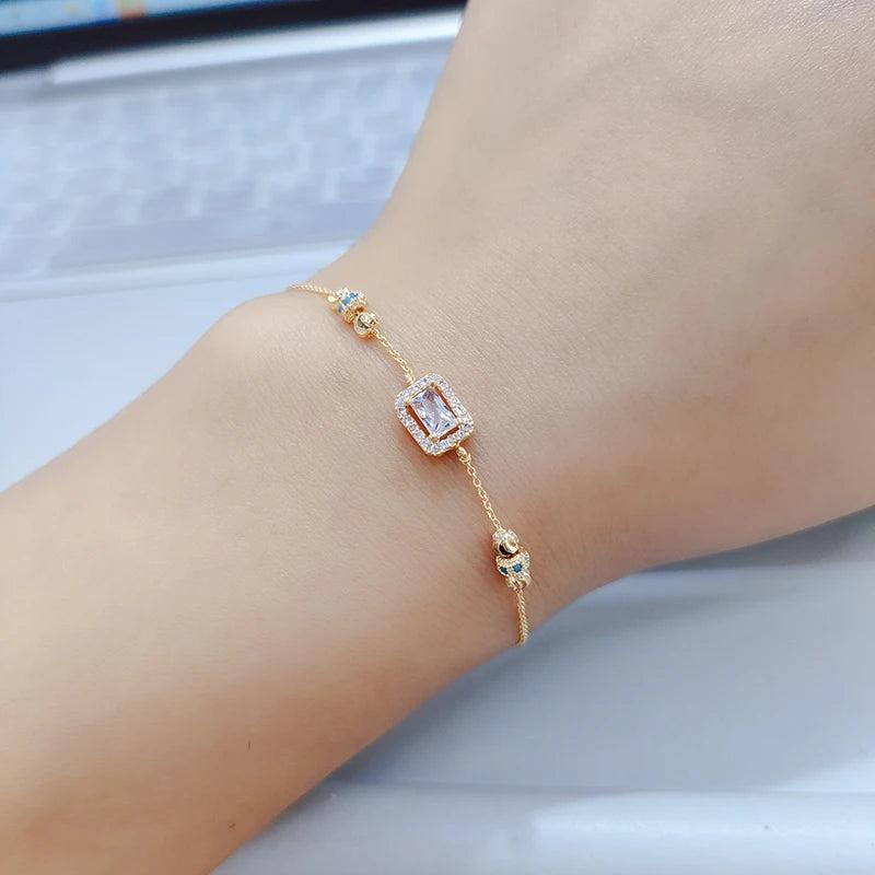 Adjustable Zircon Bracelet Plated High Bracelets Wedding Jewelry
