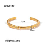 Uworld Pearl Cuff Bracelet Stainless Steel Zircon Bangle