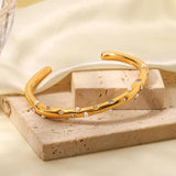 Uworld Pearl Cuff Bracelet Stainless Steel Zircon Bangle