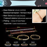 Square CZ Crystal Indian Red Bracelet for Women