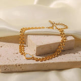 Leaf Heart Stainless Steel Bracelet for Women Shell Bracelet Party Jewelry