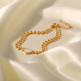Leaf Heart Stainless Steel Bracelet for Women Shell Bracelet Party Jewelry