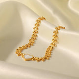 Leaf Heart Stainless Steel Bracelet for Women Shell Bracelet Party Jewelry