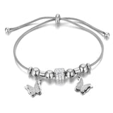 Stainless Steel Butterfly Charm Bracelet with Snake Chain
