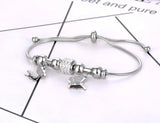 Stainless Steel Butterfly Charm Bracelet with Snake Chain
