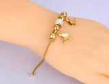 Stainless Steel Butterfly Charm Bracelet with Snake Chain