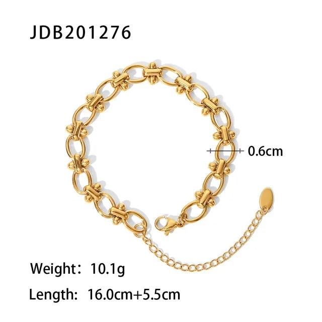 Youthway Golden Stainless Steel Metal Bracelet for Women