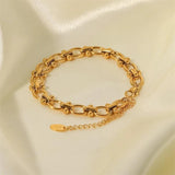 Youthway Golden Stainless Steel Metal Bracelet for Women