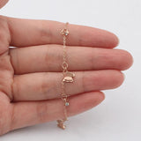 B345 Stainless Steel CZ Butterfly Bracelet Matte Finish Adjustable Chain