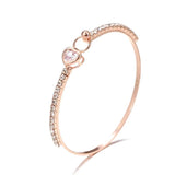 Personalized Charm Rose Bangle for Women - Christmas Jewelry Gift