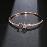 Personalized Charm Rose Bangle for Women - Christmas Jewelry Gift