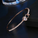 Personalized Charm Rose Bangle for Women - Christmas Jewelry Gift