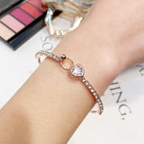 Personalized Charm Rose Bangle for Women - Christmas Jewelry Gift