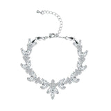 Rhodium Marquise CZ Crystal Wedding Bracelet