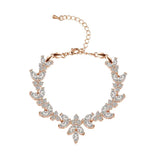 Rhodium Marquise CZ Crystal Wedding Bracelet