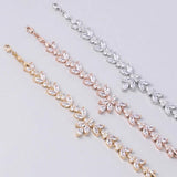 Rhodium Marquise CZ Crystal Wedding Bracelet