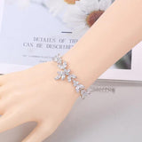 Rhodium Marquise CZ Crystal Wedding Bracelet