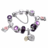 Balloon & Elephan Pendant Crystal Charm Bracelet For Kids