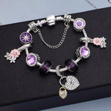 Balloon & Elephan Pendant Crystal Charm Bracelet For Kids
