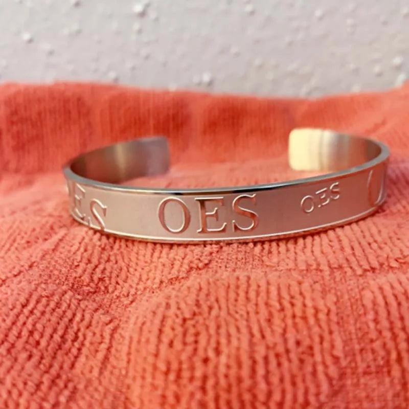 Mason Eastern Star Stainless Steel OES Bangle Bracelet