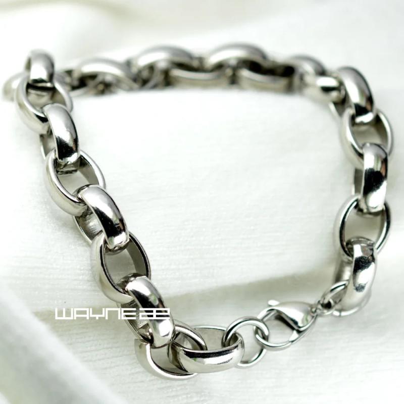 Silver Stainless Steel Link Chain Men's Bracelet B184