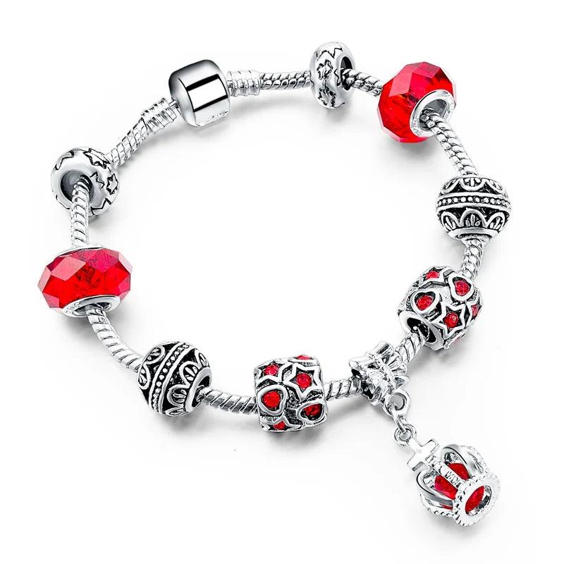 Szelam Crystal&Glass Beads Charm Bracelet For Women