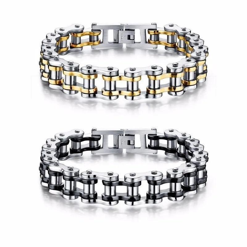 Stainless Steel Biker Chain Bracelet Motorcycle Style Punk Bangles Jewelry