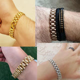 10MM Watch Chain Style Bracelet Stainless Steel Men Women Jewelry Accessory