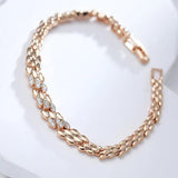Kinel 585 Rose Bracelet Women Zircon Bride Wedding Fine Jewelry