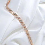 Kinel 585 Rose Bracelet Women Zircon Bride Wedding Fine Jewelry