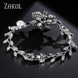 Marquise Zirconia Leaf Bridal Wedding Jewelry
