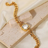 Uworld Square CZ Cuban Chain Bracelet