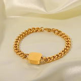 Uworld Square CZ Cuban Chain Bracelet