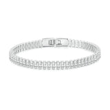 Shining Square Zircon Bracelet Platinum Plated Women's Gift Jewelry