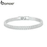 Shining Square Zircon Bracelet Platinum Plated Women's Gift Jewelry
