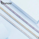 Shining Square Zircon Bracelet Platinum Plated Women's Gift Jewelry